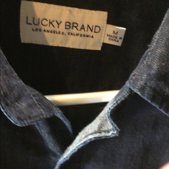 Lucky Brand white label fit denim button down long sleeve shirt mens medium - Picture 6 of 12